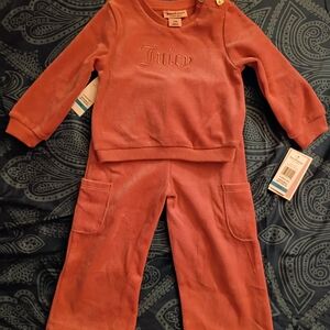 JUICY COUTURE PINK VALOUR BABY 2 PIECE SET